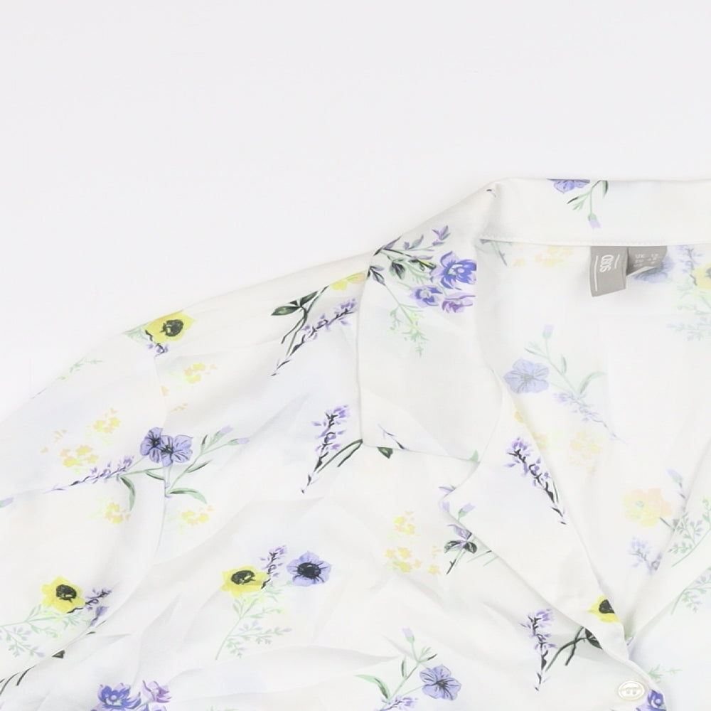 Womens UK Size 12 ASOS White Basic Button-Up