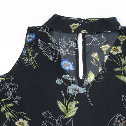 Womens UK Size 8 River Island Black Basic Blouse