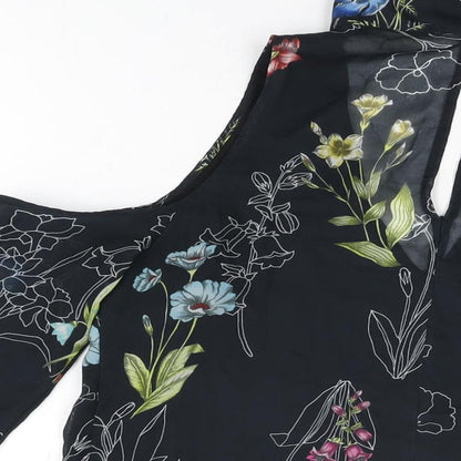 Womens UK Size 8 River Island Black Basic Blouse