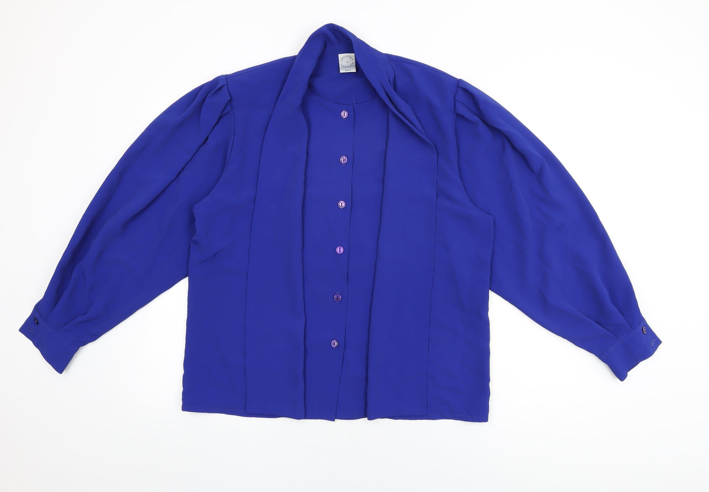 Womens UK Size 14 Country Casuals Blue Basic Button-Up