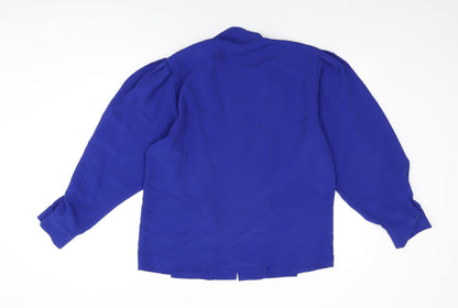Womens UK Size 14 Country Casuals Blue Basic Button-Up