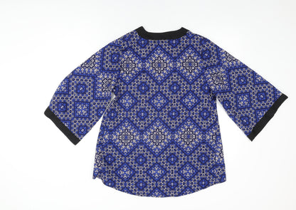 Womens UK Size 12 New Look Blue Kimono Blouse