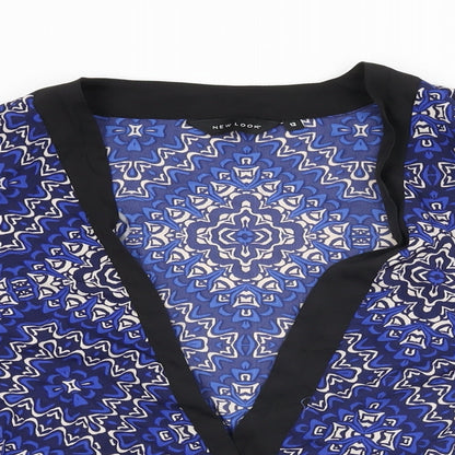 Womens UK Size 12 New Look Blue Kimono Blouse
