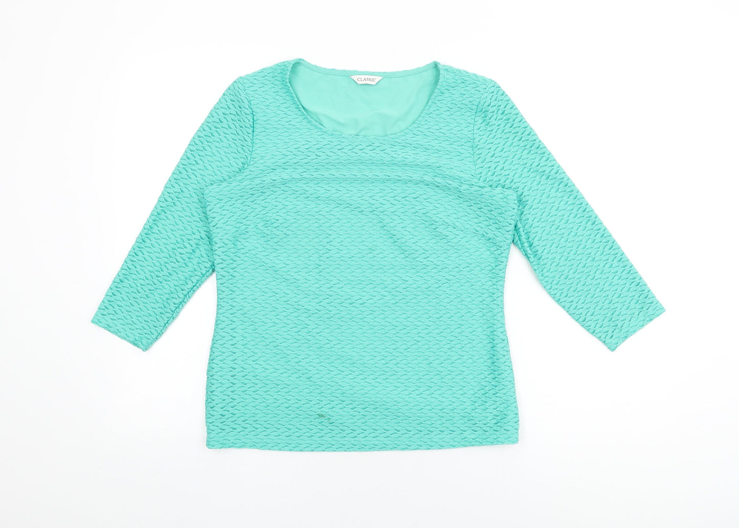 Womens UK Size 10 Marks and Spencer Green Basic T-Shirt