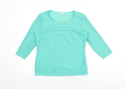 Womens UK Size 10 Marks and Spencer Green Basic T-Shirt