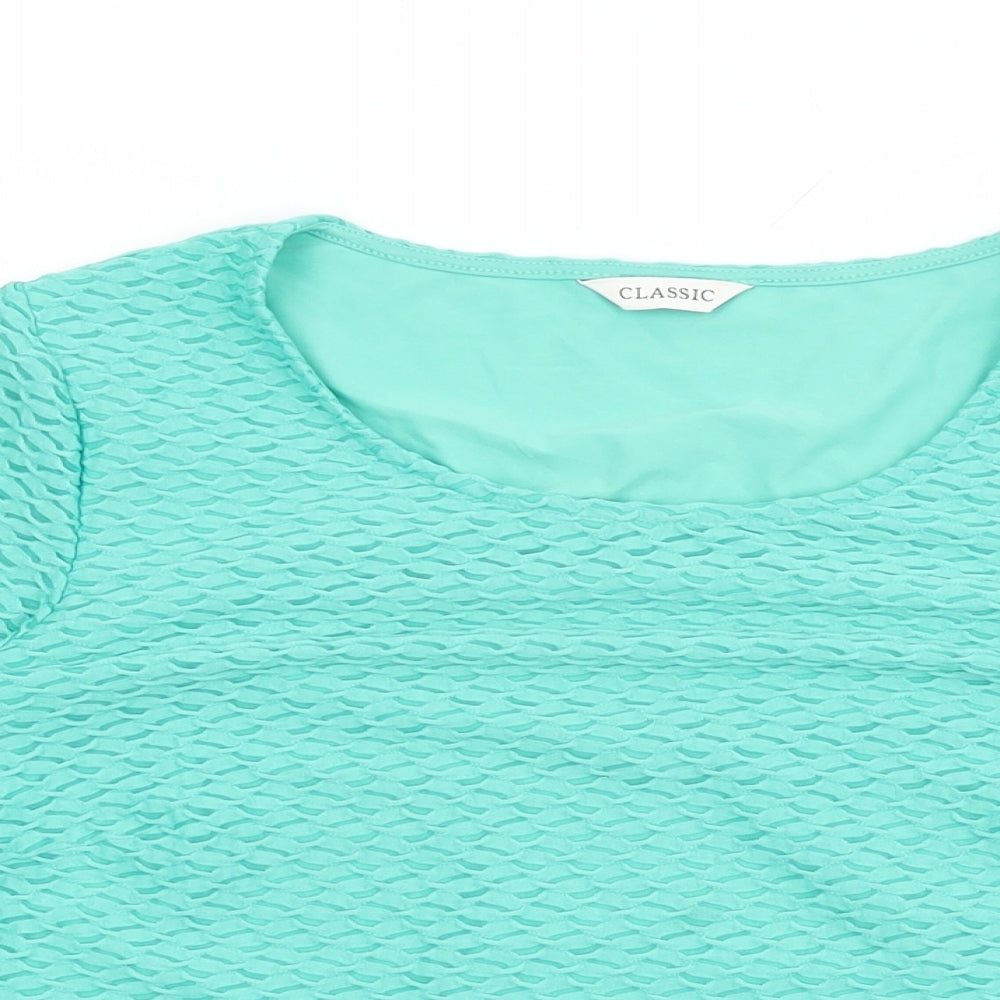 Womens UK Size 10 Marks and Spencer Green Basic T-Shirt