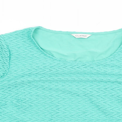 Womens UK Size 10 Marks and Spencer Green Basic T-Shirt