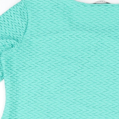 Womens UK Size 10 Marks and Spencer Green Basic T-Shirt