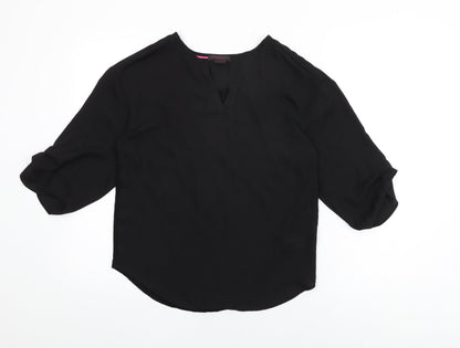Womens UK Size S Christian Siriano Black Basic Blouse