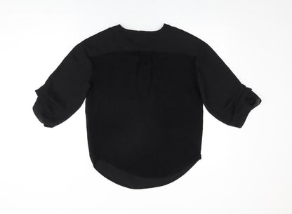 Womens UK Size S Christian Siriano Black Basic Blouse