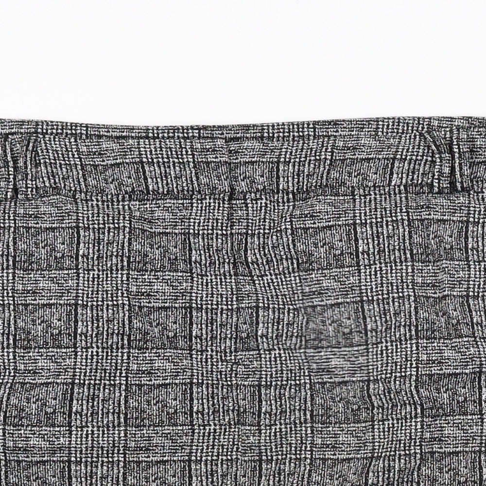 Marks and Spencer Womens Grey Geometric Polyester Straight & Pencil Skirt Size 18 Zip