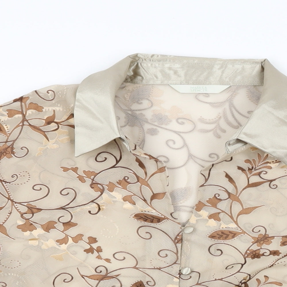 Womens UK Size 20 Marks and Spencer Beige Basic Button-Up