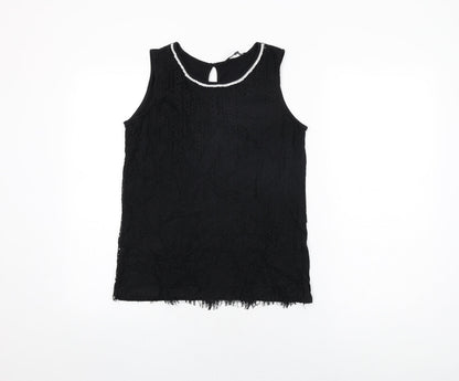 Womens UK Size 12 Dorothy Perkins Black Basic T-Shirt