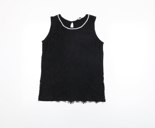 Womens UK Size 12 Dorothy Perkins Black Basic T-Shirt