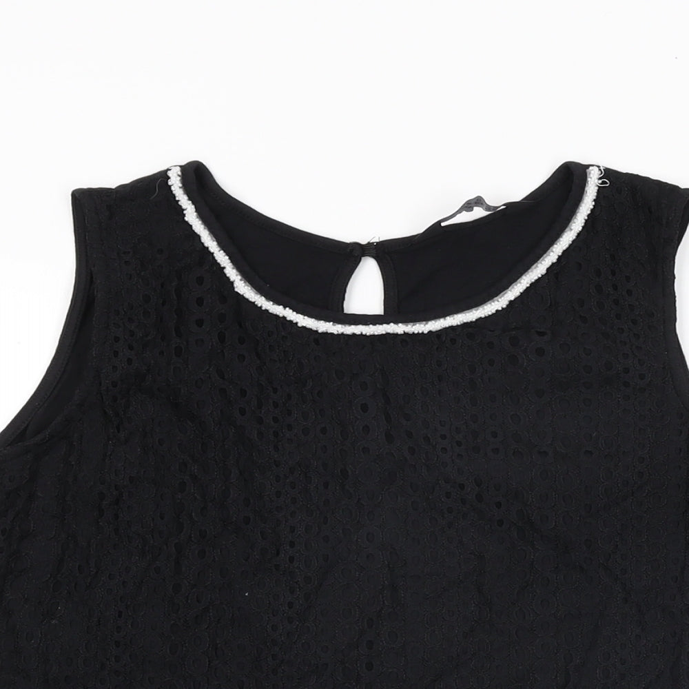 Womens UK Size 12 Dorothy Perkins Black Basic T-Shirt