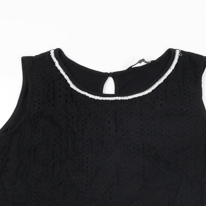Womens UK Size 12 Dorothy Perkins Black Basic T-Shirt