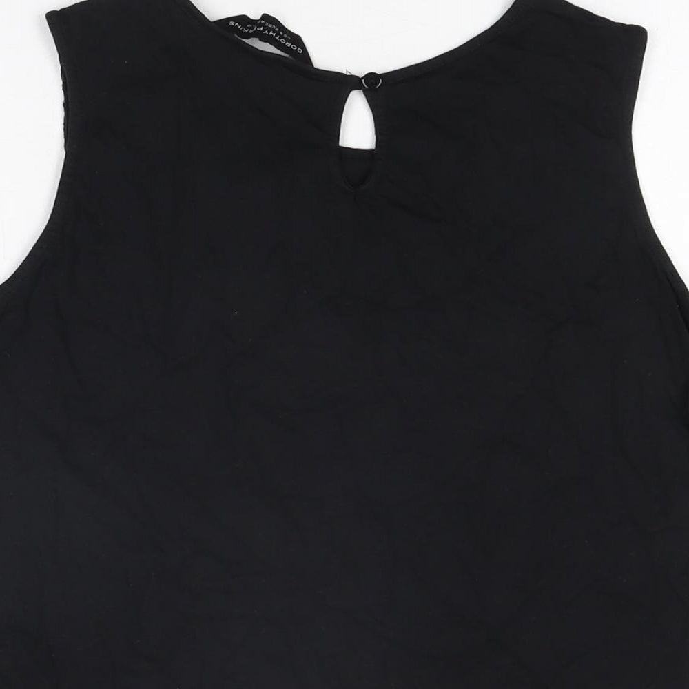 Womens UK Size 12 Dorothy Perkins Black Basic T-Shirt