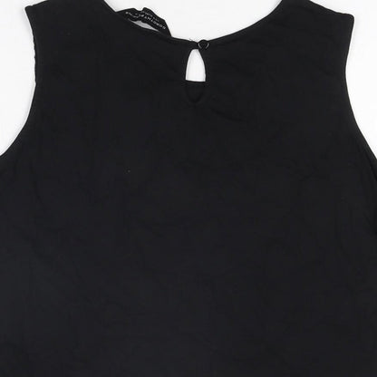 Womens UK Size 12 Dorothy Perkins Black Basic T-Shirt