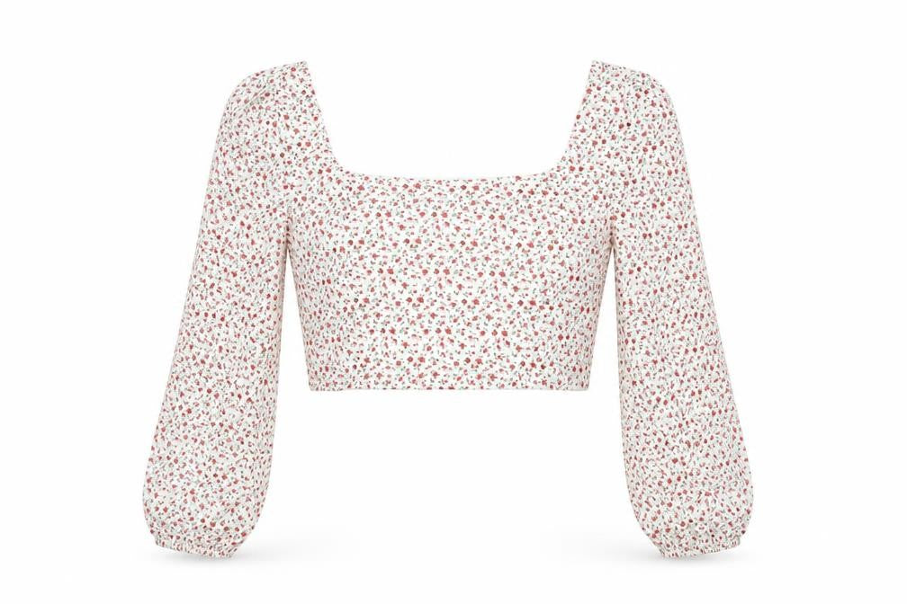 Womens UK Size 10 Glamorous Ivory Cropped Blouse