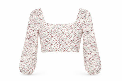 Womens UK Size 10 Glamorous Ivory Cropped Blouse