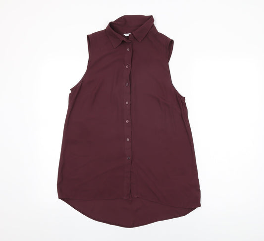 Womens UK Size 12 New Look Purple Basic Button-Up