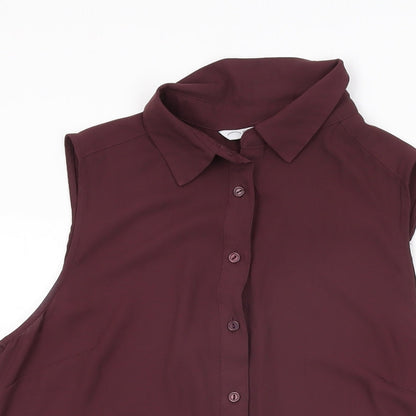 Womens UK Size 12 New Look Purple Basic Button-Up