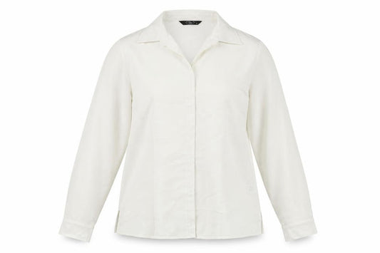 Bonmarché Womens Ivory Polyester Basic Button-Up Size 16 Collared