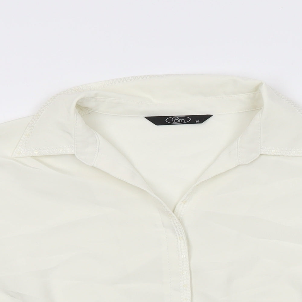Womens UK Size 16 BM Collection Ivory Basic Button-Up