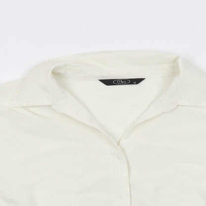 Womens UK Size 16 BM Collection Ivory Basic Button-Up