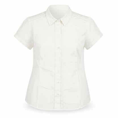 Marks & Spencer Womens White Polyester Basic Button-Up Size 14 Collared
