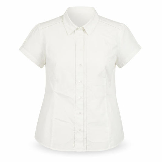 Marks & Spencer Womens White Polyester Basic Button-Up Size 14 Collared