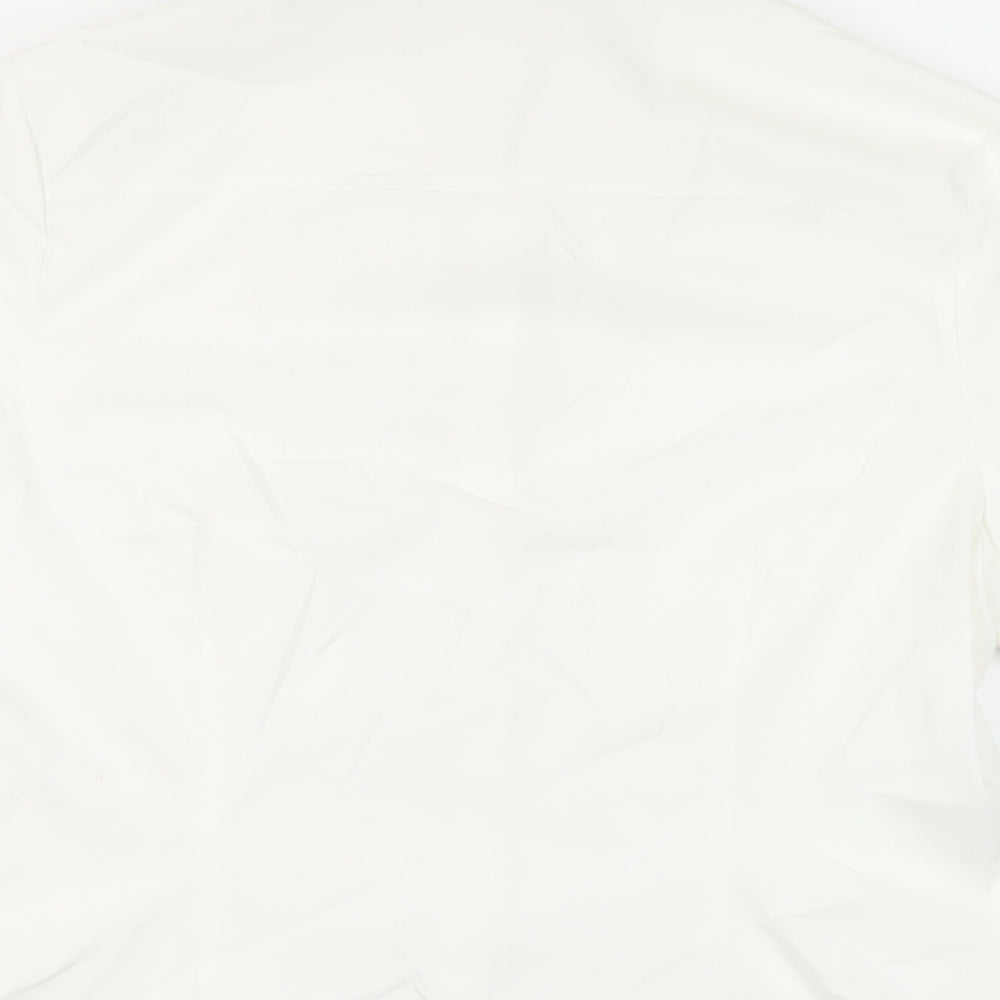 Womens UK Size 14 Marks and Spencer White Basic Button-Up