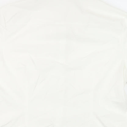 Womens UK Size 14 Marks and Spencer White Basic Button-Up