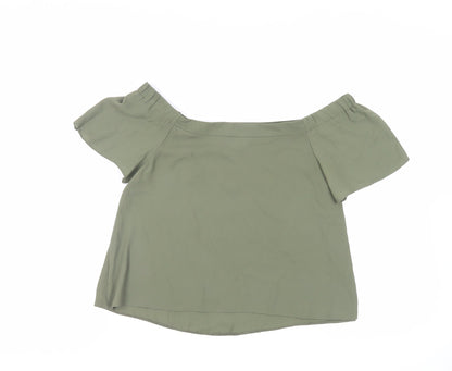 Womens UK Size 8 New Look Green Basic Blouse