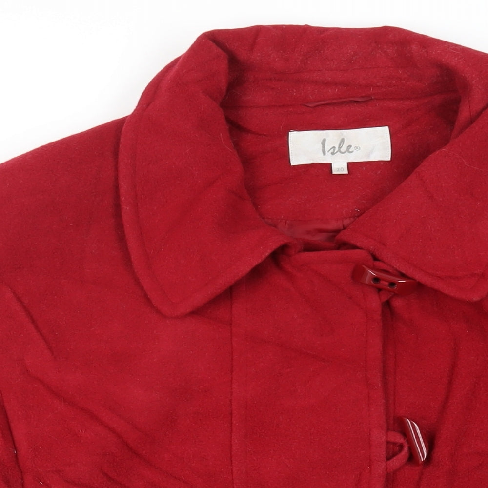 Womens UK Size 20 EWM Red Pea Coat