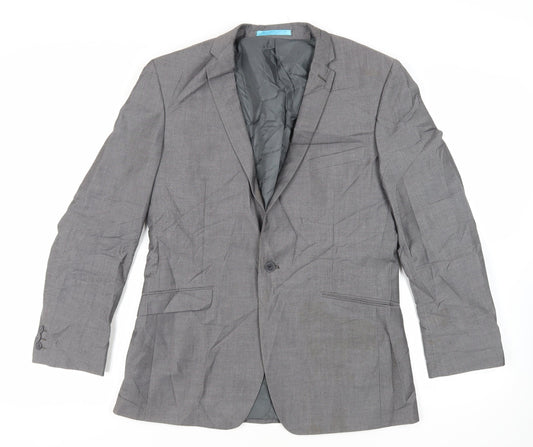 Mens UK Size 40 Burton Regular Grey Suit Jacket