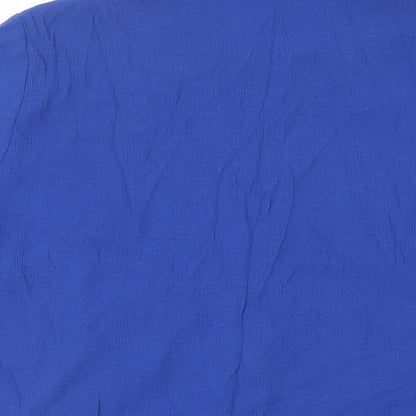 Best Basics Womens Blue Viscose Basic Button-Up Size 18 Collared - Embroidered