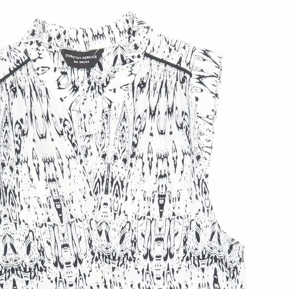 Womens UK Size 8 Dorothy Perkins White Basic Blouse