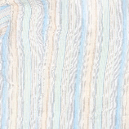 EWM Womens Multicoloured Striped Cotton Basic Button-Up Size 10 Collared