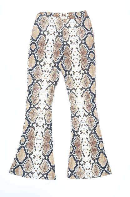 I SAW IT FIRST Womens Brown Animal Print Polyester Jogger Leggings Size 6 L31 in - Elasticated Waist