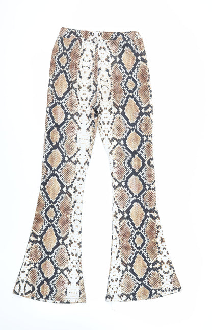 I SAW IT FIRST Womens Brown Animal Print Polyester Jogger Leggings Size 6 L31 in - Elasticated Waist
