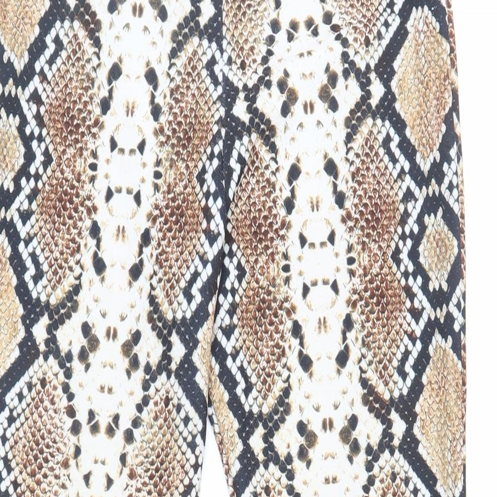 I SAW IT FIRST Womens Brown Animal Print Polyester Jogger Leggings Size 6 L31 in - Elasticated Waist