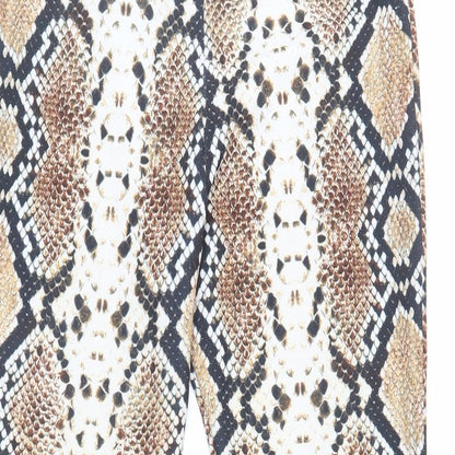 I SAW IT FIRST Womens Brown Animal Print Polyester Jogger Leggings Size 6 L31 in - Elasticated Waist