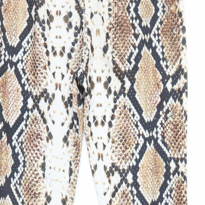 I SAW IT FIRST Womens Brown Animal Print Polyester Jogger Leggings Size 6 L31 in - Elasticated Waist
