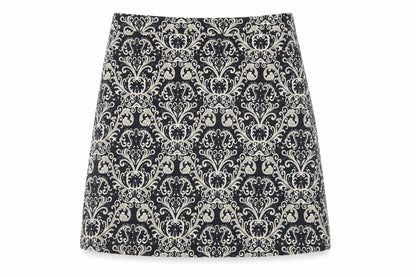 Marks & Spencer Womens Black Paisley Polyester A-Line Skirt Size 10 Zip - Lined