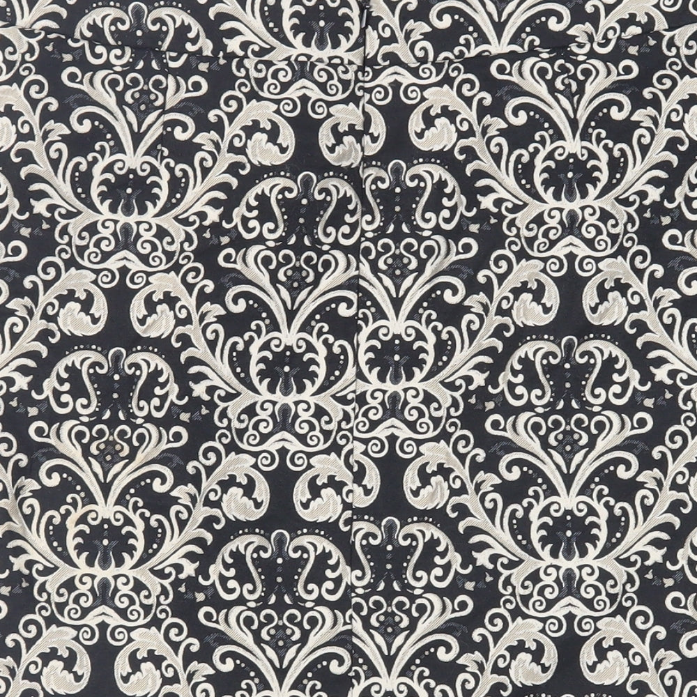 Marks and Spencer Womens Black Paisley Polyester A-Line Skirt Size 10 Zip - Lined
