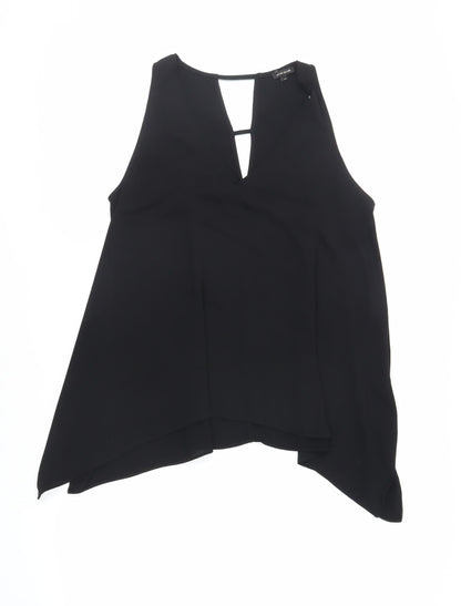 Womens UK Size 14 River Island Black Basic Tank