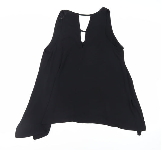 Womens UK Size 14 River Island Black Basic Tank