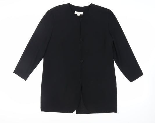 Womens UK Size 16 NEXT Black Tunic Button-Up