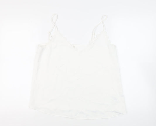 Womens UK Size 14 River Island White Camisole Tank